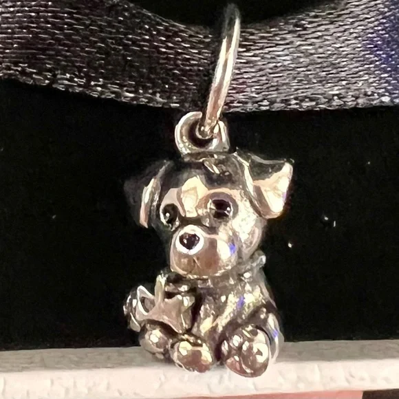 Authentic Pandora Silver Dog Pendant Charm with wagging tail NWT - Picture 3 of 4
